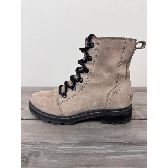 Sorel Lennox Lace Waterproof Tan Leather Booties Combat Size 8 Gorpcore Hiking - Picture 13 of 13